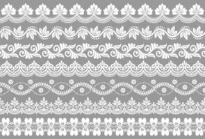 Vector set of floral elements. Seamless pattern for frames and borders. Used pattern brushes included.