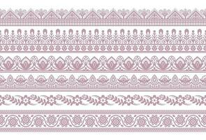 Vector set of floral elements. Seamless pattern for frames and borders. Used pattern brushes included.