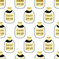 Sunblock bottle seamless pattern vector illustration isolated