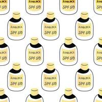 Sunblock bottle seamless pattern vector illustration isolated