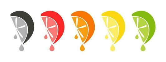 Squeeze citrus juice icon set vector illustration