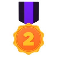 3d illustration medals, ribbon badge object png