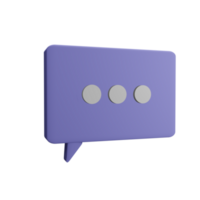 3D purple speech bubble messages. Chat box and social media communication concept. 3D Rendering png