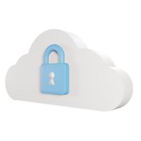 Cloud security 3d icon. png