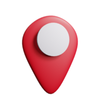 localização ponteiro 3d render vermelho mapa ícone em fundo png