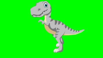 Cartoon dinosaurus - t-rex tyrannosaurus rex - Animation 2 of 9 Wlaking - Color 10 of 12 White video