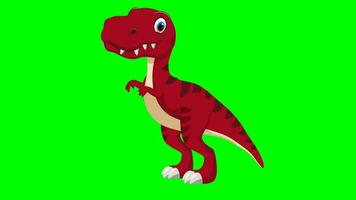 Karikatur Dinosaurus - - T-Rex Tyrannosaurus rex - - Animation 6 von 9 Schlaf zu Stand - - Farbe 6 von 12 rot video