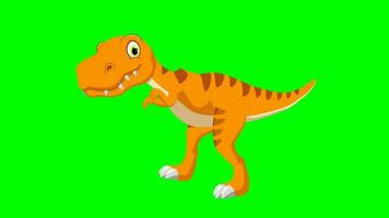 dessin animé dinosaure - t-rex tyrannosaure Rex - animation 3 de 9 fonctionnement - Couleur 8 de 12 Jaune video