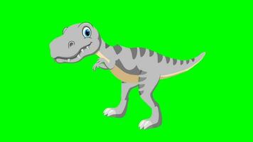 Cartoon dinosaurus - t-rex tyrannosaurus rex - Animation 3 of 9 Running - Color 10 of 12 White video