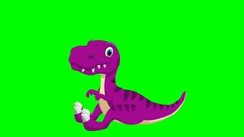 Karikatur Dinosaurus - - T-Rex Tyrannosaurus rex - - Animation 8 von 9 Sitzung Schleife - - Farbe 7 von 12 lila video