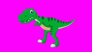 Cartoon dinosaurus - t-rex tyrannosaurus rex - Animation 3 of 9 Running - Color 3 of 12 Light Green video