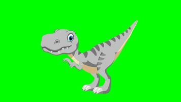 tecknad serie dinosaurus - t Rex tyrannosaurus rex - animering 4 av 9 nyfiken - Färg 10 av 12 vit