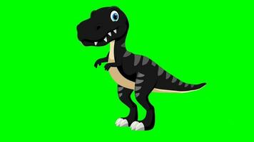 Cartoon dinosaurus - t-rex tyrannosaurus rex - Animation 1 of 9 standing idle - Color 12 of 12 Black video