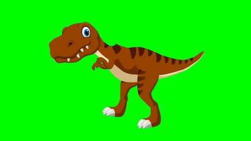 dessin animé dinosaure - t-rex tyrannosaure Rex - animation 3 de 9 fonctionnement - Couleur 9 de 12 marron video