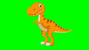 Cartoon dinosaurus - t-rex tyrannosaurus rex - Animation 1 of 9 standing idle - Color 8 of 12 Yellow video