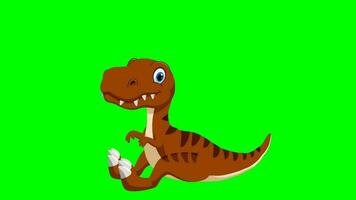 Cartoon dinosaurus - t-rex tyrannosaurus rex - Animation 8 of 9 Sitting Loop - Color 9 of 12 Brown video