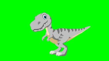 Cartoon dinosaurus - t-rex tyrannosaurus rex - Animation 5 of 9 Dancing - Color 10 of 12 White video