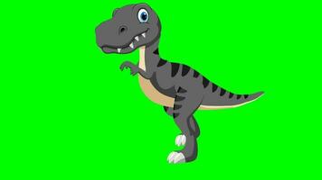 dessin animé dinosaure - t-rex tyrannosaure Rex - animation 2 de 9 wlaking - Couleur 11 de 12 gris video