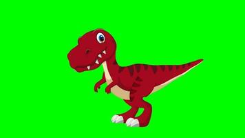 tekenfilm dinosaurus - t-rex tyrannosaurus rex - animatie 5 van 9 dansen - kleur 6 van 12 rood video