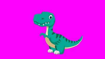 Karikatur Dinosaurus - - T-Rex Tyrannosaurus rex - - Animation 9 von 9 duckte sich Schleife - - Farbe 1 von 12 Licht Blau video