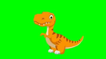 Cartoon dinosaurus - t-rex tyrannosaurus rex - Animation 9 of 9 crouching Loop - Color 8 of 12 Yellow video