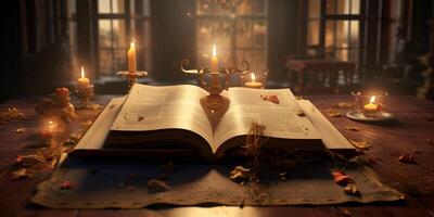 books on the table photo