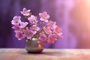 vintage tender flowers in different colors with free space on the left photo