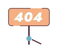 Holding 404 error sign vector empty state illustration. Editable page not found for UX, UI design. Repair work. Site error isolated flat cartoon object on white. Error flash message for website, app