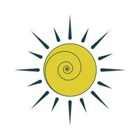 Creative abstract sun flat line color isolated vector object. Sunshine weather. Sun rays. Editable clip art image on white background. Simple outline cartoon spot illustration for web design