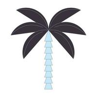 Palm tree flat line color isolated vector object. Tropical exotic tree for beach. Rainforest. Editable clip art image on white background. Simple outline cartoon spot illustration for web design