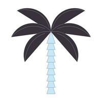 Palm tree flat line color isolated vector object. Tropical exotic tree for beach. Rainforest. Editable clip art image on white background. Simple outline cartoon spot illustration for web design