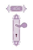 Lever door handle vector empty state illustration. Editable 404 not found for UX, UI design. Open door. Pull handle isolated flat cartoon object on white. Error flash message for website, app
