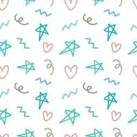 Abstract star doodle seamless pattern background for design, wrapping, template and post vector