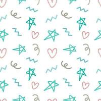 Abstract star doodle seamless pattern background for design, wrapping, template and post vector