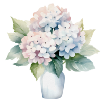 mooi waterverf hortensia bloem, ai generatief png