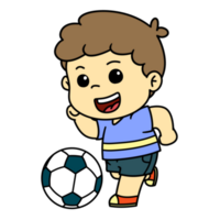 Kids Playing Soccer Activity Game Isolated Ball Boy