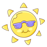 Summer Cartoon Clipart Sticker Sun Isolated png