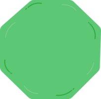 Green octagon doodle art. png