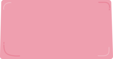 Pink rectangular doodle art. png