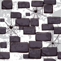 dessin animé vieux brique mur avec araignée, sans couture texture pour 2d jeu. Halloween texture png