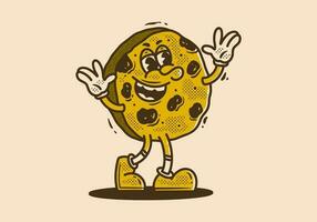 Cookie mascot character with happy expression vector