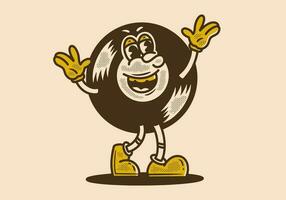 Vinyl mascot character illustration with happy expression vector