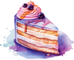 Watercolor Cake , illustration, Cute Design, png