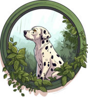 grafisch van een dalmatiër hond, t-shirt ontwerp, ai generatief png