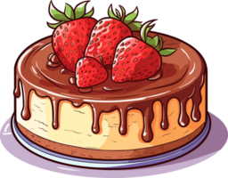 Karikatur Kuchen , Illustration, süß Design, ai generativ png