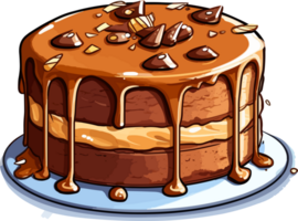 cartone animato torta , illustrazione, carino disegno, ai generativo png