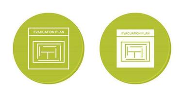 icono de vector de plan de evacuación