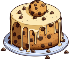 cartone animato torta , illustrazione, carino disegno, maglietta, ai generativo png