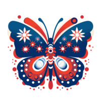 4th of July, Independence Day,Cartoon,Butterfly, png