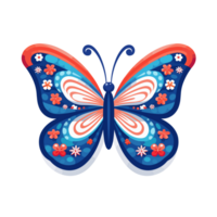 4th of July, Independence Day, Cartoon,Butterfly, png